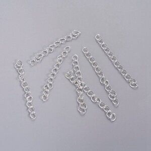 Silver Plated Twist Chain Extenders Ends
